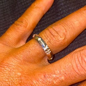 X Closed Narrow Ring in white gold with Diamond. Size 11  & Size 6 or 5